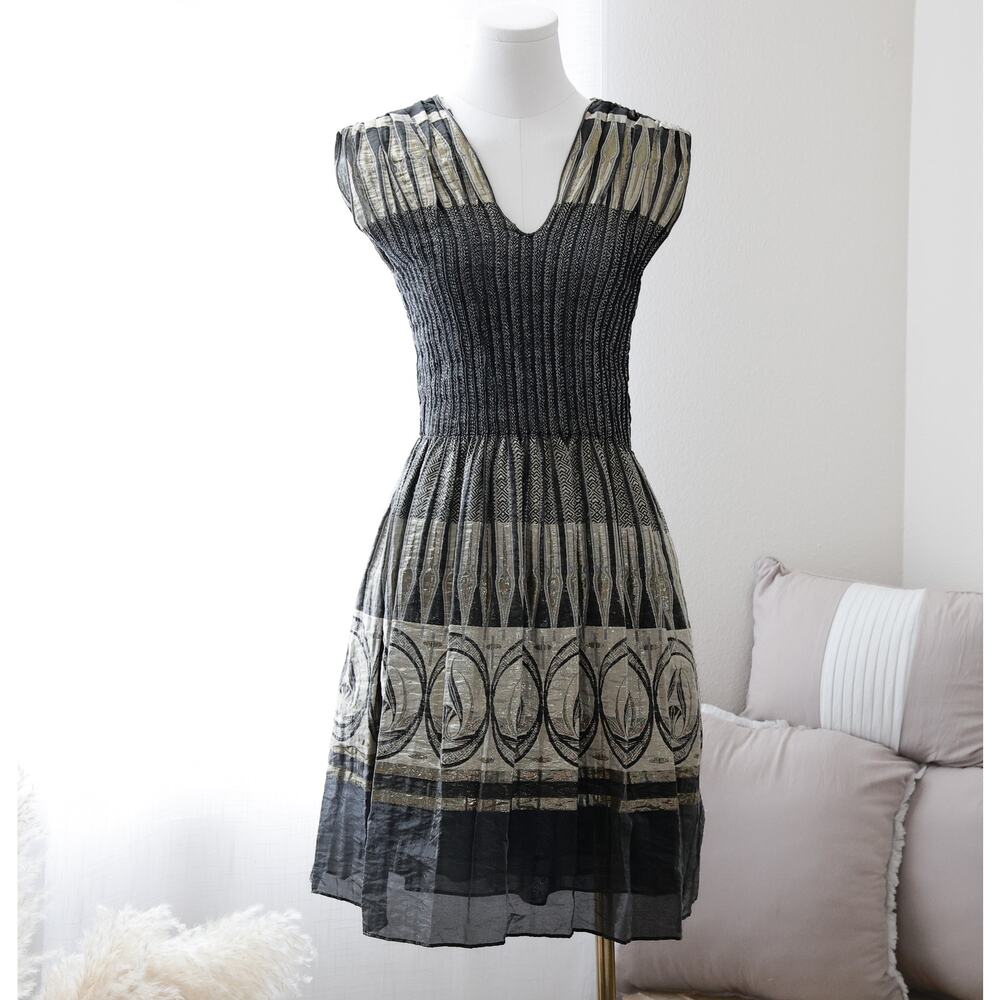 MAX STUDIO metalic abstract dress size XS